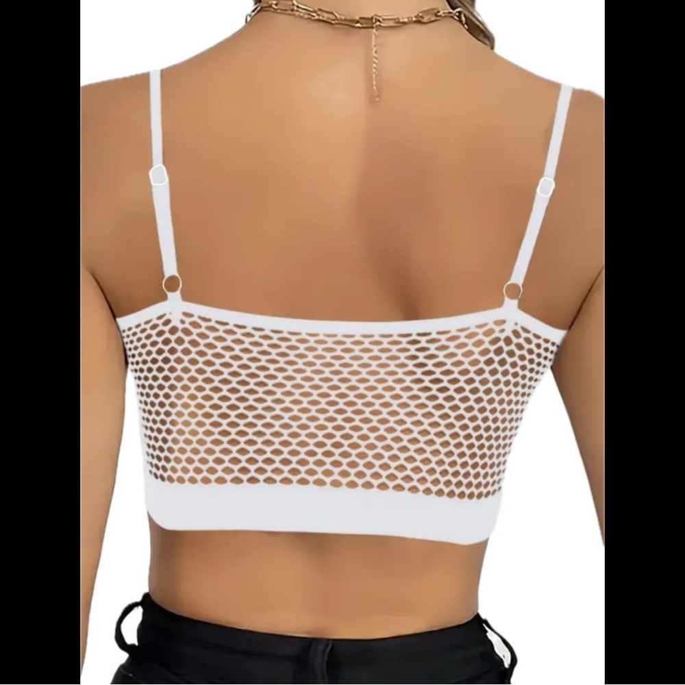 White, Hollowed Fishnet, Brallete - Picture 2 of 6